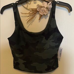 Old Navy Green and Black Camo Tank
